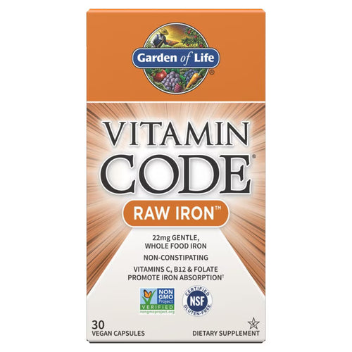 Vitamin Code® RAW IRON™ -- 22 mg - 30 Vegan Capsules