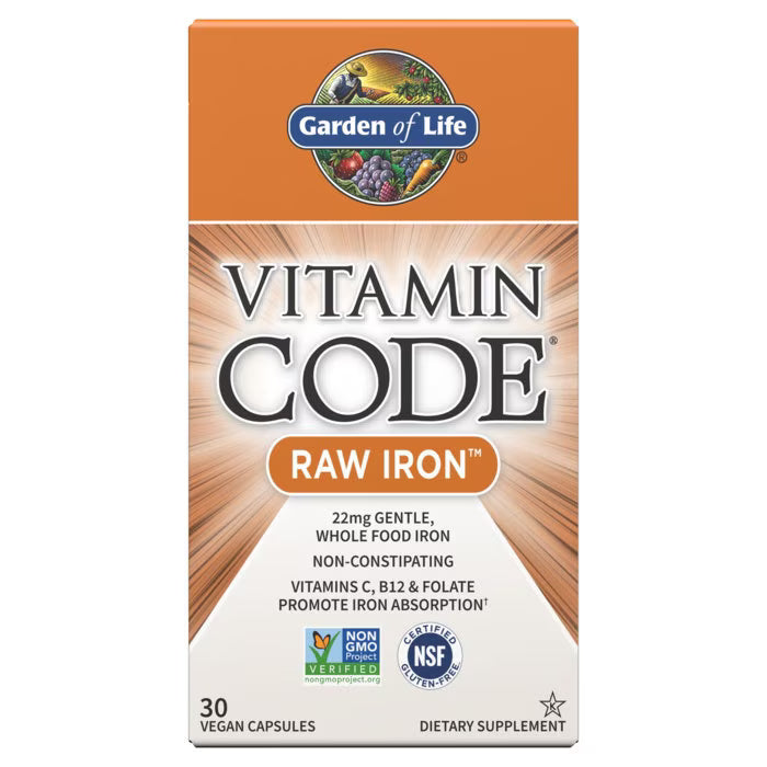 Vitamin Code® RAW IRON™ -- 22 mg - 30 Vegan Capsules