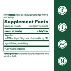 Magtein® Magnesium L-Threonate (90 Capsules)