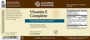 Vitamin E Complete with Selenium (60 Softgel Caps)