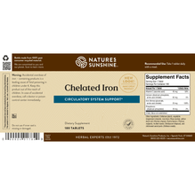 Load image into Gallery viewer, Iron, Chelated (25 mg) (180 Tabs)