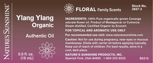 Ylang Ylang, Organic Essential Oil (15 ml)