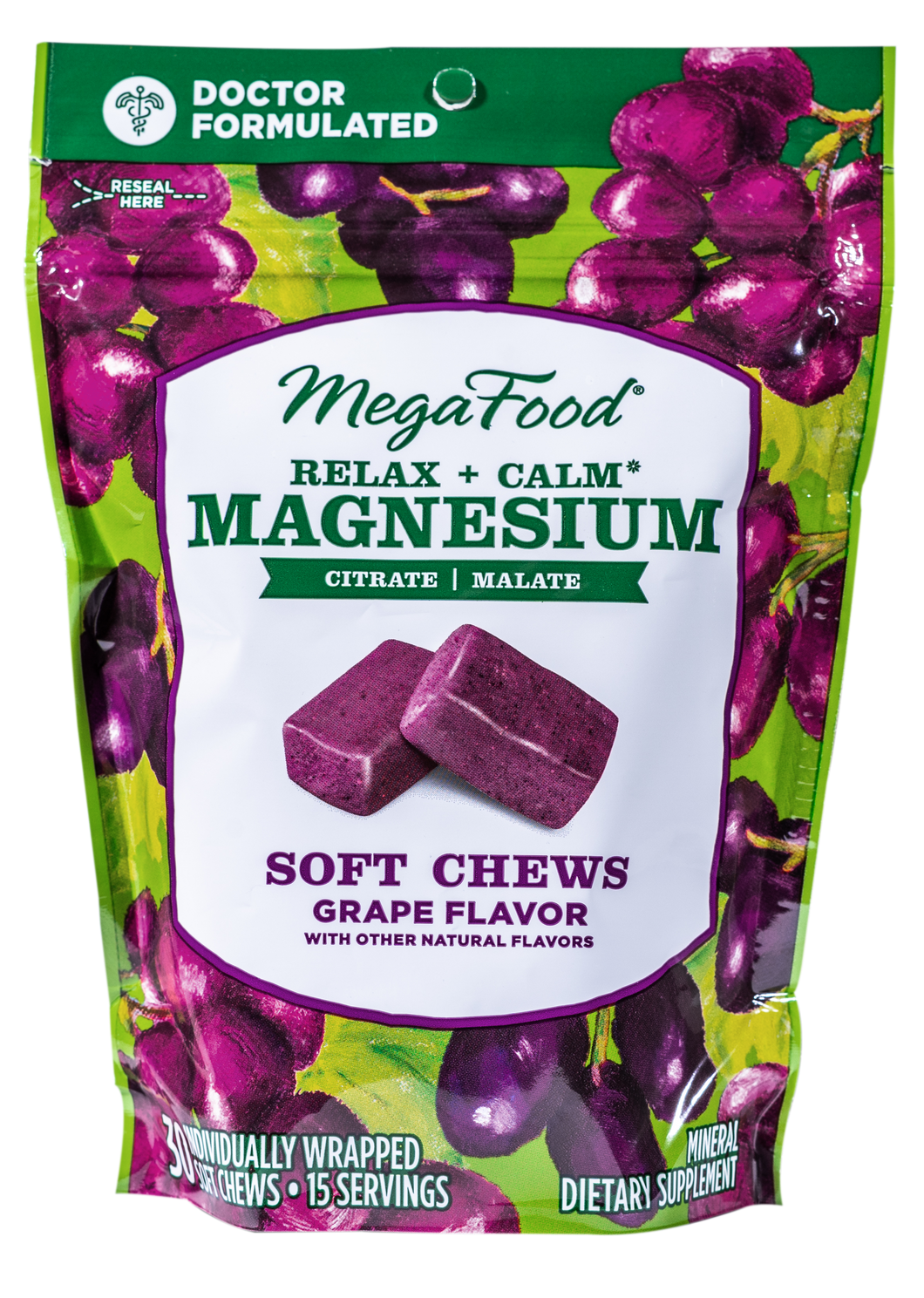 Relax + Calm† Magnesium Soft Chews - Grape Flavor