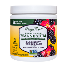 Load image into Gallery viewer, Relax + Calm* Magnesium Powder - Blackberry Hibiscus Oasis Flavor