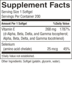 Vitamin E Complete with Selenium (200 Softgel Caps)