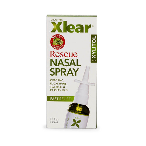 Xlear Rescue Xylitol and Saline Nasal Spray with Essential Oils, 1.5 fl oz Metered Dose